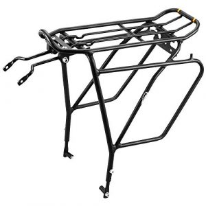Ibera Bike Rack - Bicycle Touring Carrier Plus+ for Disc Brake Mount, Frame-Mounted for Heavier Top & Side Loads, Height Adjustable for 26
