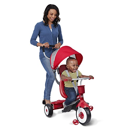 Radio Flyer 4-in-1 Stroll 'N Trike, Red Toddler Tricycle for Ages 1 Year -5 Years, 19.88" x 35.04" x 40.75"