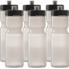 50 Strong 6-Pack of Sports Squeeze Water Bottles - 22 oz. BPA Free Bike & Sport Bottle with Easy Open Push/Pull Cap – Made in USA