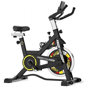 Exercise Bike for Home, MKHS Indoor Cycling Bike Stationary with Comfortable Seat Cushion, Multi - Grips Handlebar Fitness Equipment with Heavy Flywheel for Home Gym & Cardio Workout