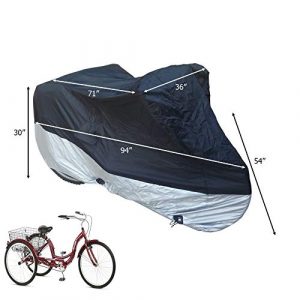 Adult Tricycle Cover fits Schwinn, Westport and Meridian - Protect Your 3-Wheel Bike from Rain, Dust, Debris, and Sun when Storing Outdoors or Indoors - Black ss400 75