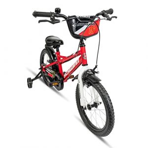 Schwinn Koen & Elm Toddler and Kids Bike, 16-Inch Wheels, Training Wheels Included, Red