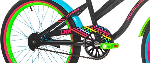 Let Kids Ride in Sweet Style with Bright,Eye Catching LittleMissMatched 20" Girls' Bike,Multi-Color,with Rear Brakes,BMX Style Handlebars,an Adjustable Seat,and a Mounted Carry Bag,for Ages 8-12