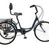 Ey Adult Tricycle, 3 Wheel Bike Adult, Three Wheel Cruiser Bike 24 26 inch Wheels with Basket, 7 Speed, Adjustable Seat and Handlebar, Multiple Colors