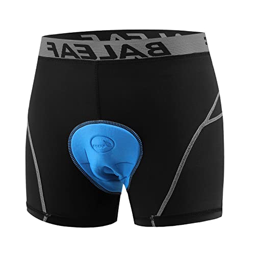 BALEAF Men's Padded Bike Shorts Cycling Underwear 3D Padding Mountain Biking Bicycle Liner Shorts (Grey, L)