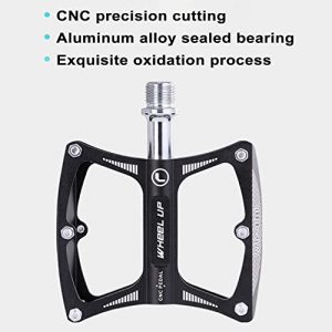 Bike Pedals, Mountain Cycling Bicycle Pedals, Aluminum Alloy DU Sealed Bearing 9/16”Mountain Bike Pedals, Anti-Skid Durable Road Bike Hybrid Pedals for Mountain Bike BMX