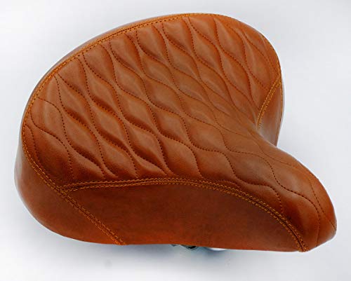 Fito Oversize 10.5" x 9.5" Synthetic Leather Retro Beach Cruiser Comfort Bike Seat Saddle (GW-Brown)