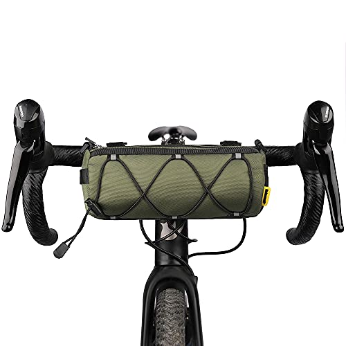 Rhinowalk Bike Handlebar Bag, Bicycle Front Bag Fram Storage Roll Bag Mountain Road Bikes Commuter Shoulder Bag Professional Cycling Accessories-Green