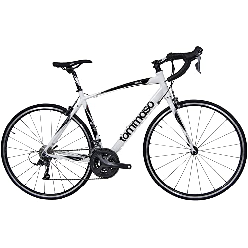 Tommaso Imola Endurance Aluminum Road Bike, Shimano Claris R2000, 24 Speeds - White - Medium