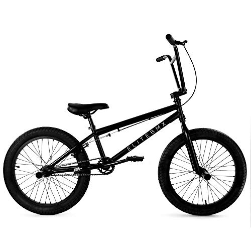 ELITE BICYCLES Elite BMX Bicycle 20inch & 16inch Freestyle Bike - Stealth and Peewee Model (Matte Black, 20)