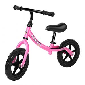 12 Inch Kids Balance Bike for 2 3 4 5 Years Old Beginner Training Bike with Adjustable Seat and EVA Tire (Pink)