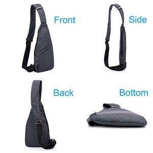 Strangefly Lightweight Sling Bag for Men Crossbody Pocket Bag Casual Shoulder Backpack Anti-Theft Side Chest Bag Daypack Black