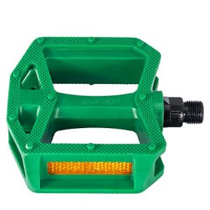 Hiland Plastic Bicycle Pedals for City Commuter Bike 9/16 Inch Spindle Green