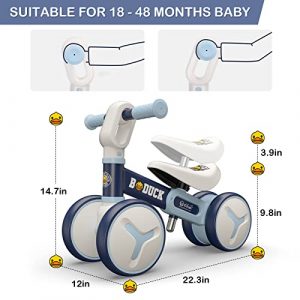 Baby Balance Bike Toddler Bicycles 18-48 Months Gifts for 2 Year Old Boy Ride On Toy for Balance, Cycling and Running Training with Adjustable Seat Blue