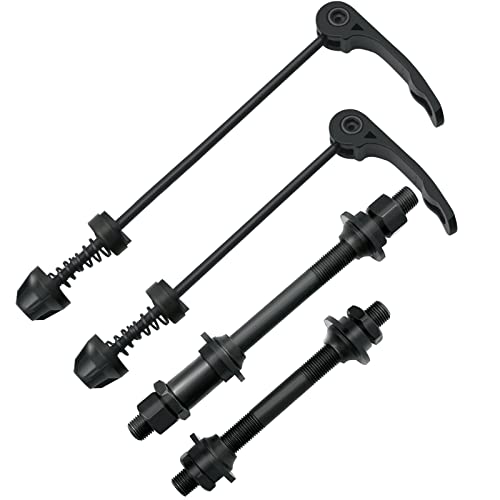 AiTuiTui 1 Pair Bike Quick Release Axle Skewer Bicycle Hub Parts, Front & Rear Axle Hollow Shaft Kit Replacement for Road Bike, Mountain Bike, MTB, BMX