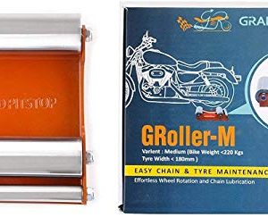 Grand Pitstop Motorcycle Wheel cleaning stand - Paddock Stand Replacement - Wheel Roller Stand for tire cleaning & chain lubrication - GRoller (Medium (Bikes < 485 lb & Tyre width <180 mm))