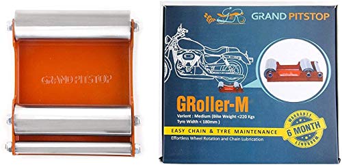 Grand Pitstop Motorcycle Wheel cleaning stand - Paddock Stand Replacement - Wheel Roller Stand for tire cleaning & chain lubrication - GRoller (Medium (Bikes < 485 lb & Tyre width