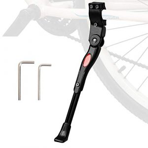 Adjustable Bicycle Kickstand, Aluminum Alloy Bicycle Side Kickstand with 2 Hexagon Wrenches, Fits for 24" 25" 26" 27" Mountain Bike/700c Road Bike/BMX/MTB