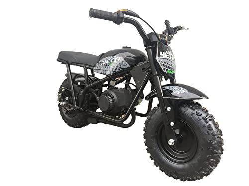 SYX MOTO 50cc Mini Dirt Bike Yetti Kids Gas Power Motorcyle Pit Bike, BLACK