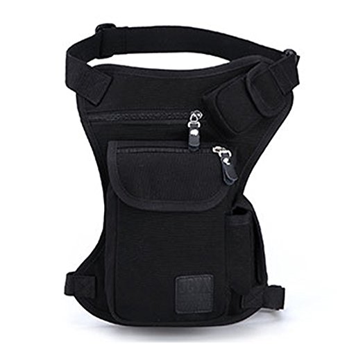 Motorcycle Drop leg bag Canvas Waist Pack for Men Women Outdoor Travel Tactical Bike Cycling Riding Thigh Bag Casual Camping Hiking Pouch Sling Daypack
