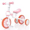 XJD 3 in 1 Baby Balance Bike for 18 Months to 4 Years Old Boy Girl Tricycle for Kids Toddler First Beginner Bike Child Trike Infant 4 Wheel Balance Bicycle with Adjustable Seat Detachable Pedal, Pink