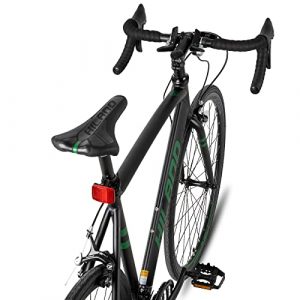 Hiland Road Bike 700c Racing Bike Aluminum City Commuter Bicycle with 21 Speeds Black 57CM