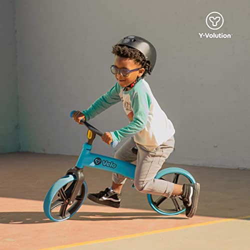 Yvolution Y Velo Senior Balance Bike Trainging Bicycle 12" No Pedal Push Bicycle for Kids Ages 3-5 Years Old (Blue)