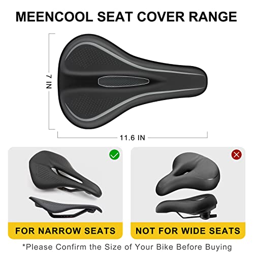 Gel Bike Seat Cover, Comfort Bike Seat Cushion Bicycle Seat Cover for Women & Men Extra Soft, Compatible with Peloton, Stationary Exercise, Cruiser Bicycle Seats or Spin Bike. (11"x7")