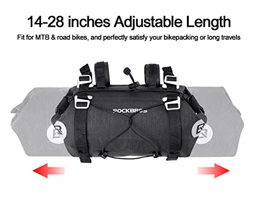 ROCKBROS Bikepacking Bike Handlebar Bag Waterproof Large Dry Pack Bicycle Front Bag Roll for MTB Mountain Road Drop-bar Bikes Bar