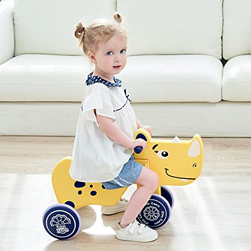 iPlay, iLearn Toddler Ride on Toy, Outdoor Baby Riding Bike W/ 4 Wheels, Infant Animal Push Toys, Early Development Tricycle Rider, Birthday Gifts for 18 Month, 2 3 4 Year Old Kids Boys Girls