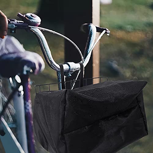 Front Bike Basket Liner - Basket Cover, Rain Sun Dust Wind Water Proof Ripstop Material with Flexible Stretch Rubberband Fits Most Foldable Bicycle Trike Scooter Baskets (Basket Not Included)