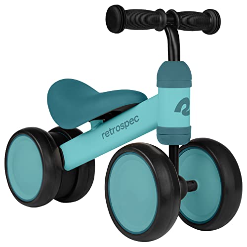 Retrospec Cricket Baby Walker Balance Bike with 4 Wheels for Ages 12-24 Months - Toddler Bicycle Toy for 1 Year Old’s - Ride On Toys for Boys and Girls - One Size