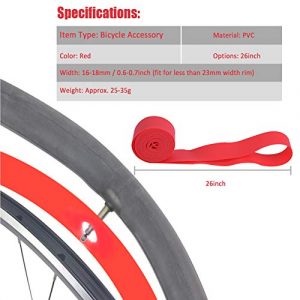 2Pcs Bike Tire Liner, Flat Proof Bicycle Tires Mountain Bike Inner Tube Tire Rim Strip Rim Tape Protection Pad Puncture Proof Belt (Size : 26inch)