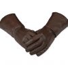 Leather Gauntlet Gloves Long Arm Cuff (Brown, XX-Large)