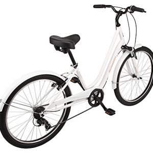 Schwinn Regioneer Womens Hybrid Comfort Bike, 26-Inch Wheels, 7 Speed, 16.5-Inch Steel Frame, Alloy Linear Brakes, White