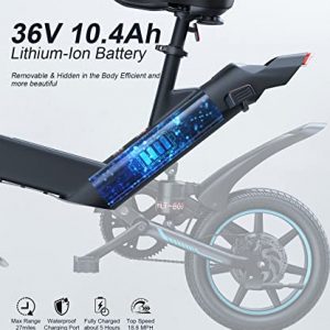 Electric Bike, Sailnovo Electric Bicycle with 18.5mph 45Miles Electric Bikes for Adults Teens E Bike with Pedals, 14