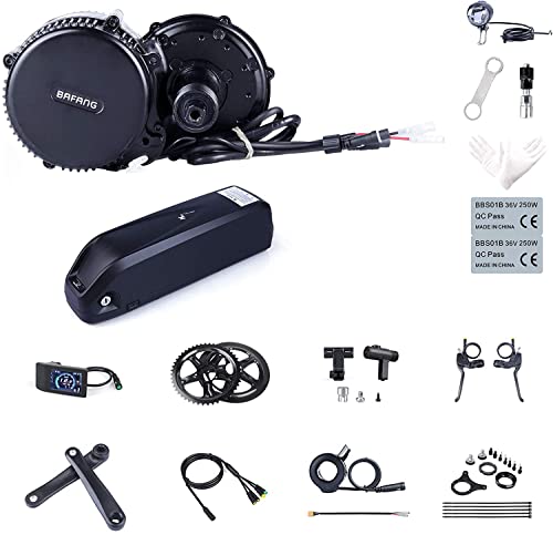 Bafang BBS02B 48V 750W Mid Drive Electric Bike Motor Ebike Conversion Kit Mid-Mounted Engine for Mountain Bike Road Bicycle with Optional 48V 17.5Ah 18Ah and 48V 20Ah Battery