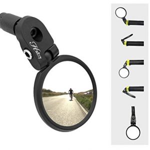 Hafny Bar End Bike Mirror, Stainless Steel Lens Bicycle Mirror, Safe Adjustable Rearview Mirror, Cycle Mirror, E-bike Mirror, HF-MR083 (Black 62mm)