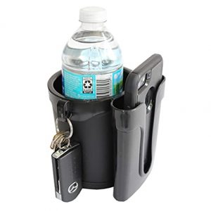 BikeCupHolder - Black - Cell Phone - Keys - Holder Combo for Beach Cruiser - Commuter Bike