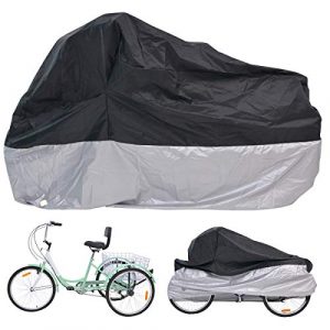 MOPHOTO Bike Cover Adult Tricycle Cover for Outdoor Bicycle Storage, Heavy Duty Waterproof Cover for Tricycle Trike Bikes.