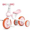 GLAF 4 in 1 Kids Tricycles for 1 2 3 4 Years Old Boys Girls Trikes Toddler Tricycle Baby Balance Bike Infant Trike for 2-4 Years Old 3 Wheels Tricycle Toddler First Bike (Pink)