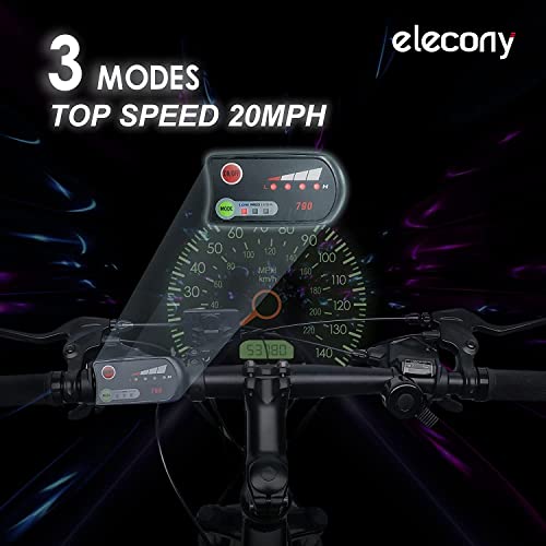 Elecony 27.5" Electric Bike for Adults, 20MPH Electric Mountain Bike with 350W Motor Removable 36V 10.4Ah Baattery Pro 21 Speed Gears City Commuter Bike for Adults