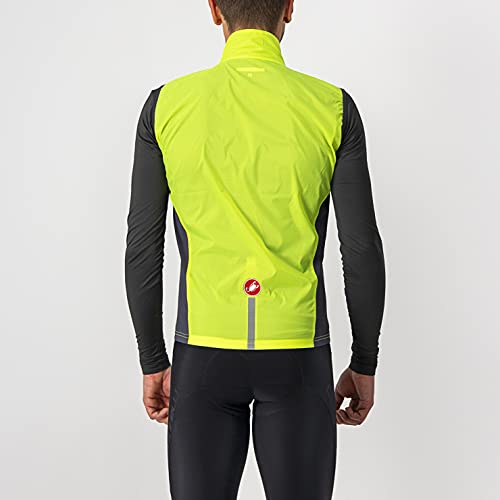 Castelli Cycling Squadra Stretch Vest for Road and Gravel Biking I Cycling - Giallo Fluo/Dark Gray - Large