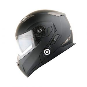 Martian Motorcycle Bluetooth Helmet Modular Full Face Flip up Dual Visor Bluetooth Headset (2 Riders Intercom; 500 Meters): HM-BH1 Bundle with Gloves
