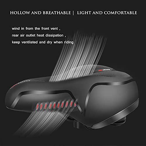 TANUP Comfortable Bike Seat for Women Men Wide Bike Seats Replacement Soft Padded Bicycle Saddle with Dual Shock Absorbing Rubber Balls Large Bike Seat - Gel Bike Seat for Outdoor and Exercise Bike