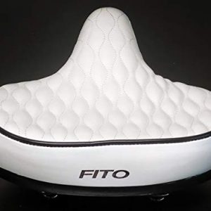 Fito Made in Taiwan, GS Beach Cruiser Comfort Retro City Bicycle Saddle Seat (White)