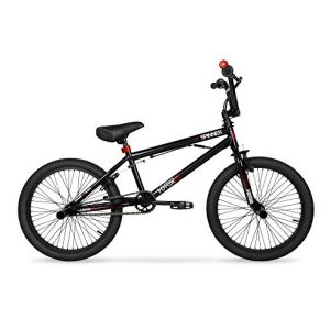 Experiment with Tricks Ride to Meet Up with Friends 20 inch Hyper Spinner Gloss Black with Red Accent BMX Bike