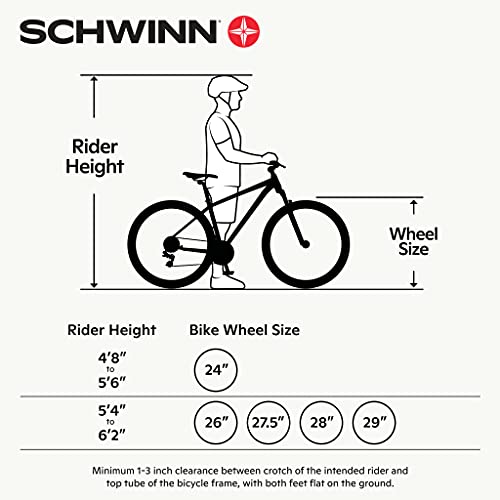 Schwinn Surge 26 inch Wheel Mountain Bike, 7 Speed, Graphite with Orange & Black, 17 inch Alloy Frame with Disc Brakes