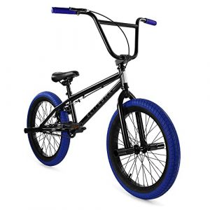 Elite BMX Bicycle 20” & 16" Freestyle Bike - Stealth and Peewee Model (Stealth Black Blue, 20")