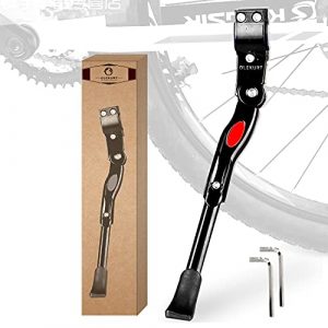 OLEKURT Bike Kickstand - Adjustable Aluminium Alloy Bicycle Kickstand, Bike Side Stand Fit for 22 24 26 28 Inch Mountain Bike/700 Road Bike/BMX/MTB,Universal Bike Frame(Black)